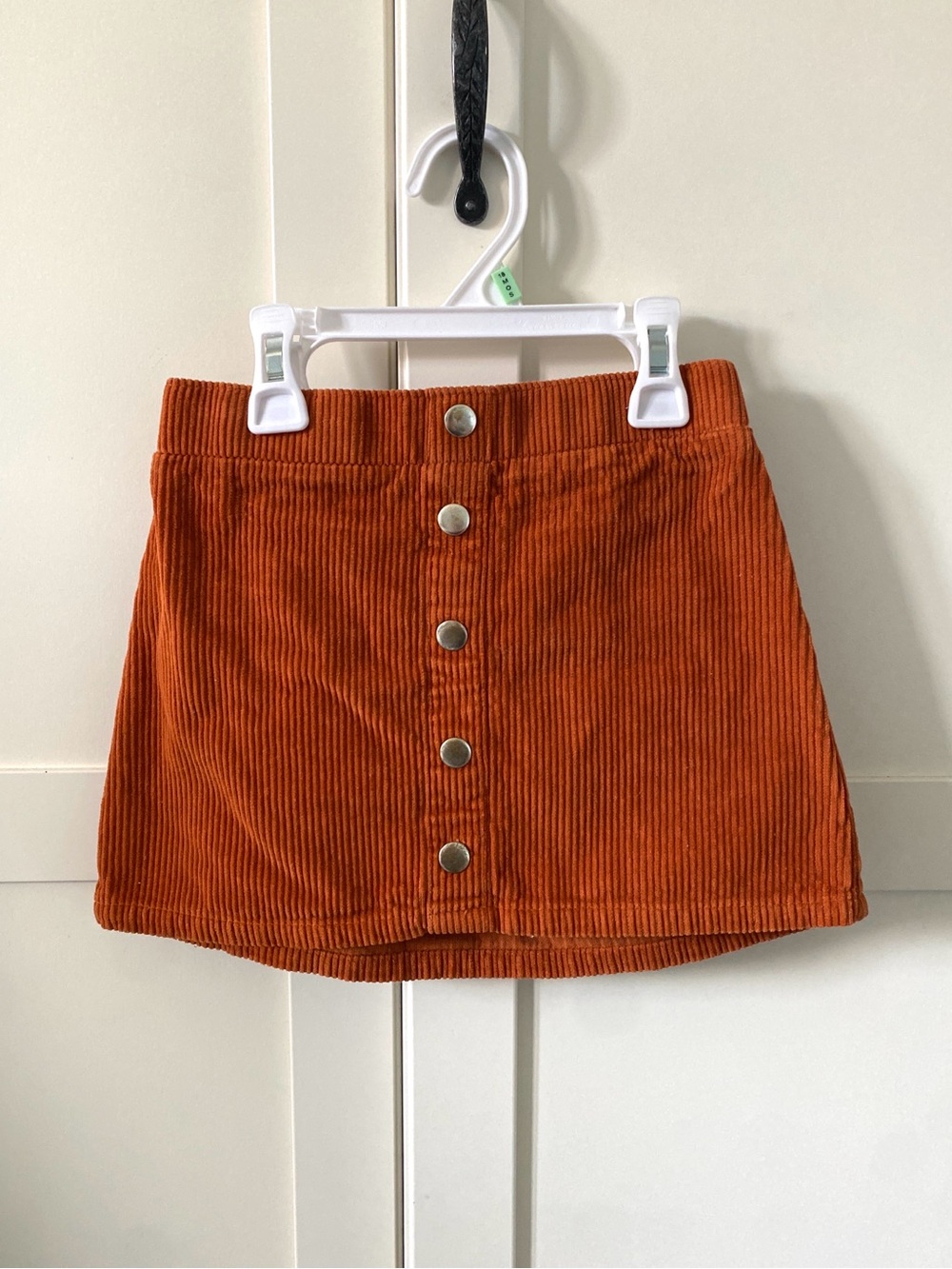 Isaac Mizrahi Girl’s Rust Orange Corduroy Button Mini Skirt | Fall | Size 5-6T